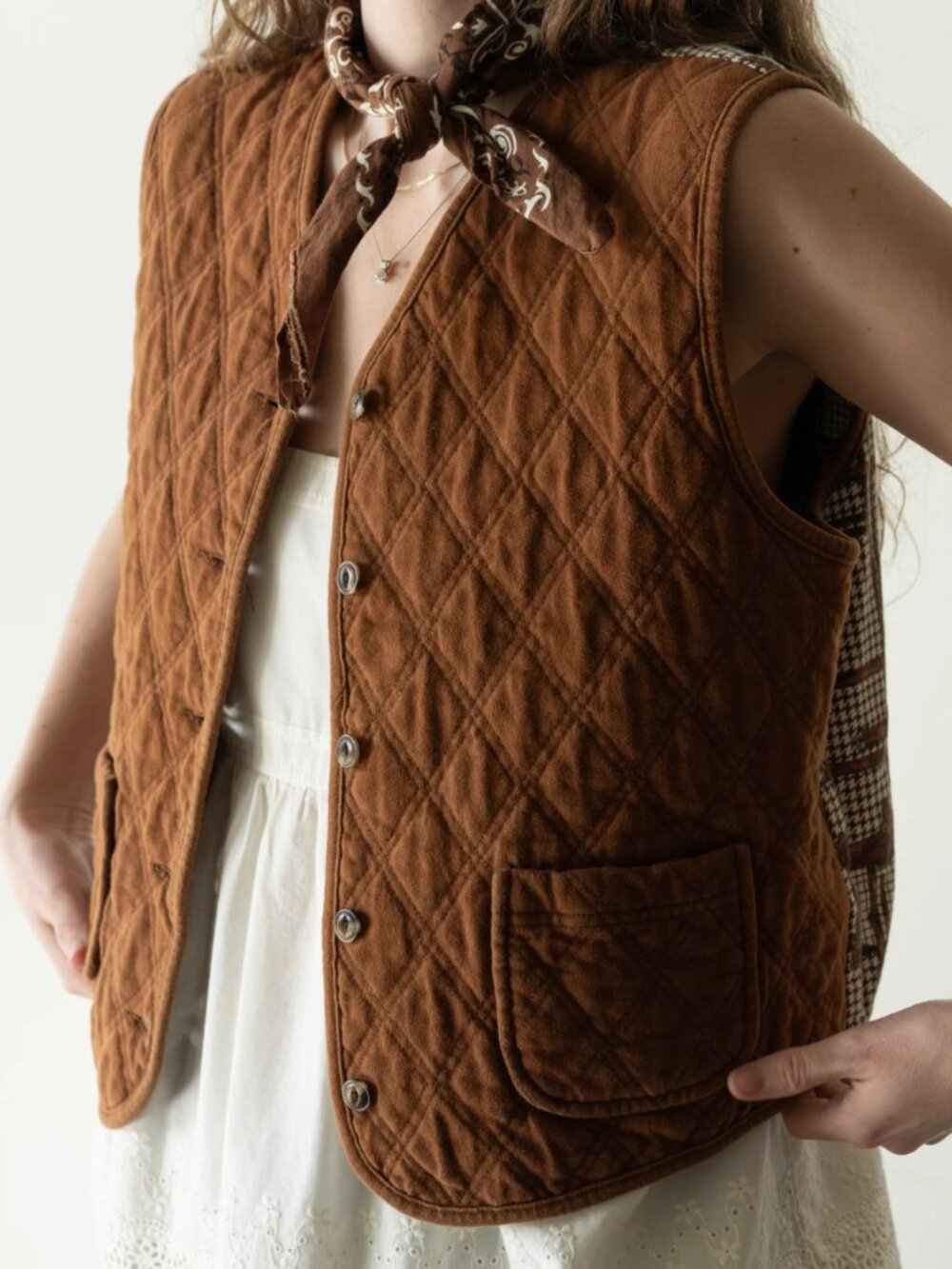 VTG Cotton Equestrian Quilted Vest